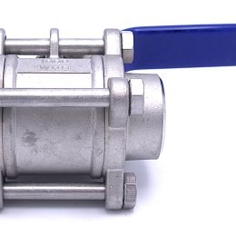 Robinet à tournant sphérique, acier inox avec plein débit, en trois parties, soudé