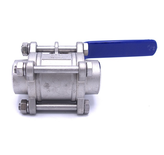 Robinet à tournant sphérique, acier inox avec plein débit, en trois parties, soudé