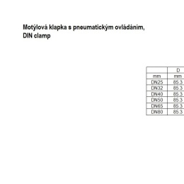 Vannes papillon pneumatiques, en inox, DIN mâle x mâle