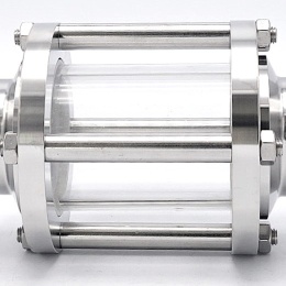 Sanitaire verre de viséur droit, inox, Clamp C-C, court | DN50 (collier 64mm)