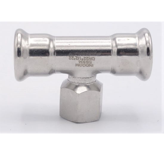 Pièce en T, pressée, F/F(filetage intérieur)/F 22_1/2"_22