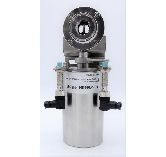 vannes papillon pneumatiques en inox CLAMP C-C DN25