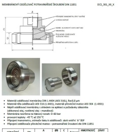 Les dimensions du séparateur à membrane