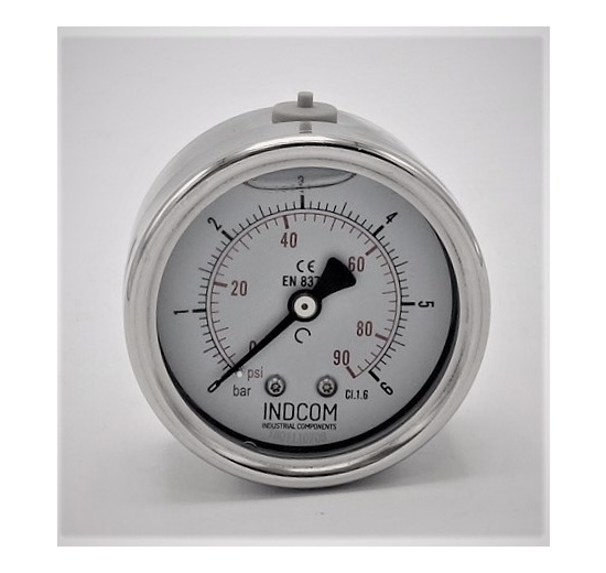Manomètres en acier inoxydable – raccordement arrière 0 - 6 bar 1/4”