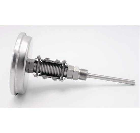 Thermomètres bimétalliques en acier inoxydable, tige d'immersion de réservoir, connexion angulaire