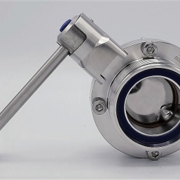 Vanne papillon filetées, en inox, DN 50 DIN mâles G-G