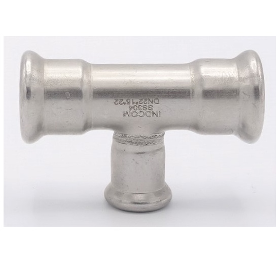 Pièce en T, pressage, réduite F/F/F 22_15_22, acier inoxydable