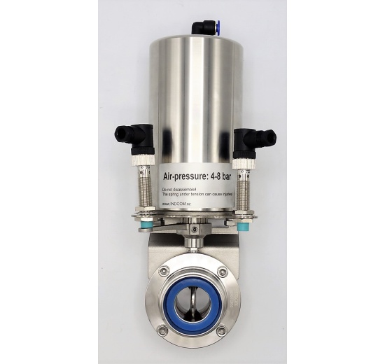 Vannes papillon pneumatiques, en inox, DIN mâle/soudées (type G-S)