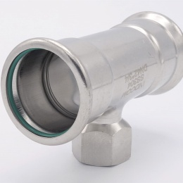 Pièce en T, pressée, F/F(filetage intérieur)/F 42_3/4"_42, acier inoxydable