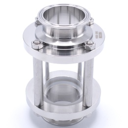 Sanitaire verre de viséur droit, inox, Clamp C-C Connexion CLAMP DIN 32676