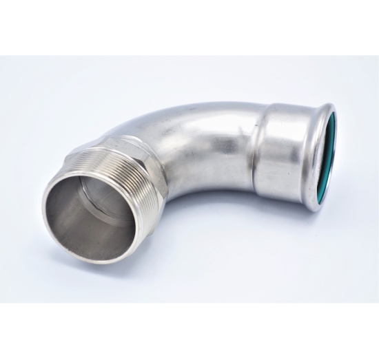 Coude 90°, à sertir, F/filetage extérieur 54 mm_2" acier inoxydable