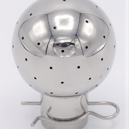 Boule de nettoyage fixe, à goupilles, inox 23/25,5 mm, diamètre boule 52 mm, trous 1,3 mm