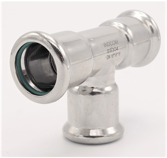 Pièce en T, pressage, F/F/F 18 mm, acier inoxydable