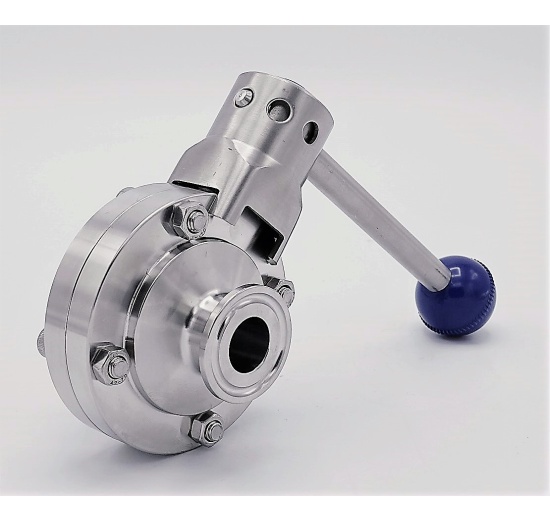 Vanne papillon, en inox, type CLAMP C-C | DN20