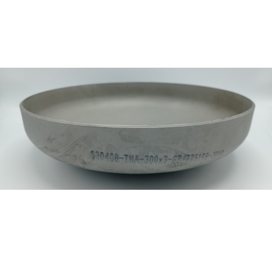 nerezové klenuté dno DN300, 306x3 mm, šikmá hrana