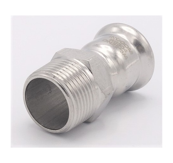 Adaptateur de pressage/filetage externe, 22 mm_3/4", acier inoxydable