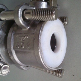 Robinet à tournant sphérique, acier inox avec plein débit, en trois parties, soudé