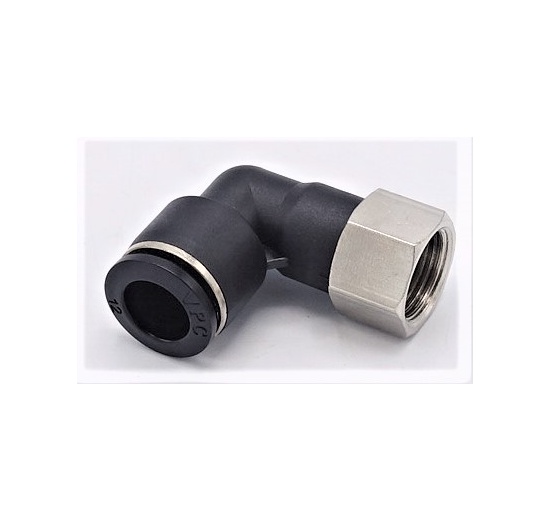 Coude tournant avec filetage intérieur DN 8mm x 1/8", éléments pneumatiques, raccords enfichables en plastique