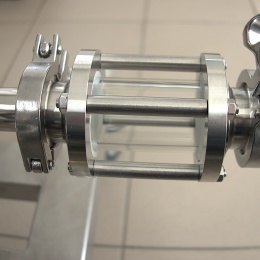 Sanitaire verre de viséur droit, inox, Clamp C-C Connexion CLAMP DIN 32676