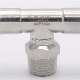 inox, Pièce en T, pressage, F/M (filetage extérieur)/F | 15_1/2"_15