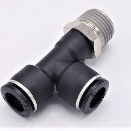 Pièce en T tournante, filetage à côte DN 12 mm - 1/2, éléments pneumatiques, raccords enfichables en plastique
