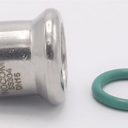 Capuchon d'extrémité, raccords à sertir, acier inoxydable F 15 mm