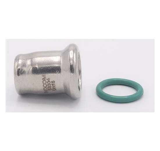 Capuchon d'extrémité, raccords à sertir, acier inoxydable F 15 mm