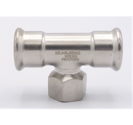 Pièce en T, pressée, F/F(filetage intérieur)/F 28_3/4"_28