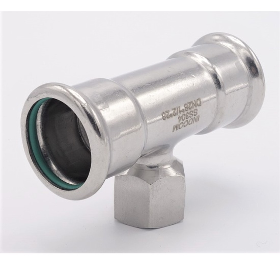 Pièce en T, pressée, F/F(filetage intérieur)/F 28_1/2"_28