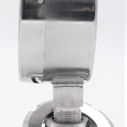 Manomètre avec membrane de séparation, raccord alimentaire DIN 11851, cadran 100 mm, écrou DN25| 0-16 bars