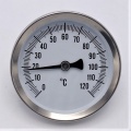 Celonerezový bimetalový teploměr, příložní, průměr ciferníku 63 mm (0-120 ℃)