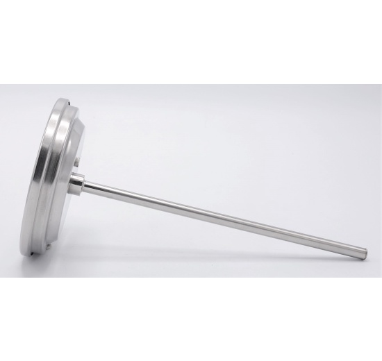 Celonerezový bimetalový teploměr s ponorným dříkem 200 mm, do jímky, 0-100 ℃,