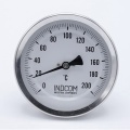 Celonerezový bimetalový teploměr s ponorným dříkem, do jímky 0-200 ℃, 100 mm