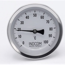 Celonerezový bimetalový teploměr s ponorným dříkem, závitový 0-100℃ (1/2”) 200 mm