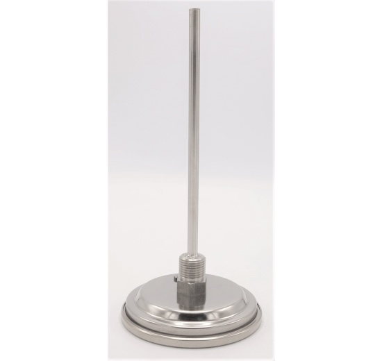 Celonerezový bimetalový teploměr s ponorným dříkem, závitový 0-100℃ (1/2”) 200 mm