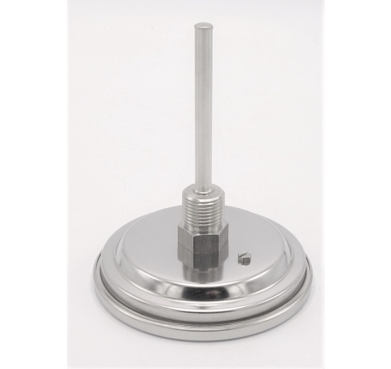 Celonerezový bimetalový teploměr s ponorným dříkem, závitový (1/2”), 0-150 ℃,  100 mm