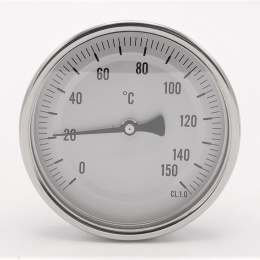 Celonerezový bimetalový teploměr s ponorným dříkem, závitový (1/2”), 0-150℃,  200 mm