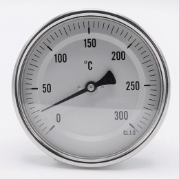 Celonerezový bimetalový teploměr s ponorným dříkem, závitový (1/2”), 0-300℃, 150 mm