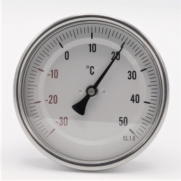 Celonerezový bimetalový teploměr s ponorným dříkem, závitový (1/2”), -30/50℃, 150 mm