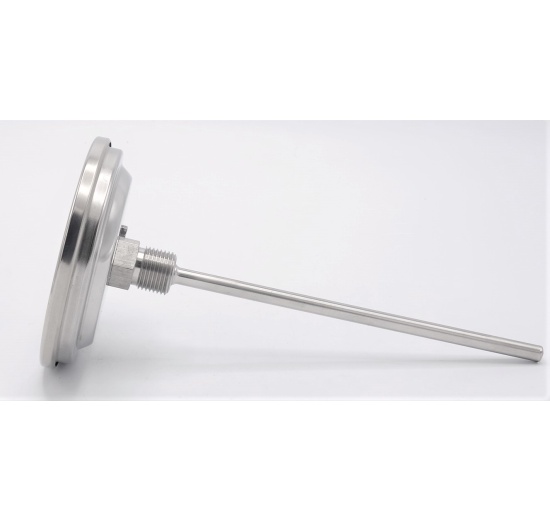 Celonerezový bimetalový teploměr s ponorným dříkem, závitový (1/2”), -30/50℃,  200 mm