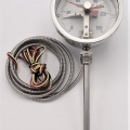 Celonerezový teploměr bimetalový s elektrickými kontakty | SS304, 0-150°C, dřík 6"