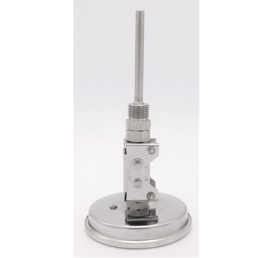 Thermomètres bimétalliques en acier inoxydable, tige d'immersion de réservoir, connexion angulaire