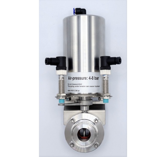 CLAMP C-C Vannes papillon pneumatiques en inox DN25