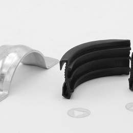 Collier de serrage avec insert en caoutchouc EPDM, double vis, galvanisé, M8 / M10
