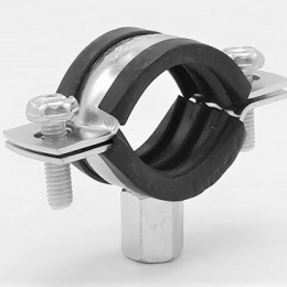 Collier de serrage avec insert en caoutchouc EPDM, double vis, galvanisé, M8 / M10