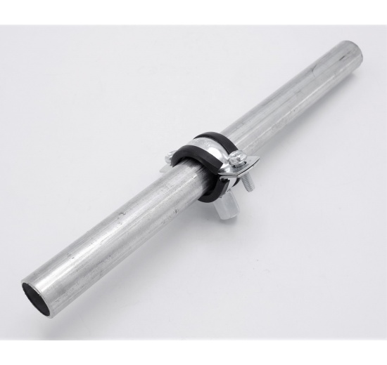 Collier de serrage avec insert en caoutchouc EPDM, double vis, galvanisé, M8 / M10