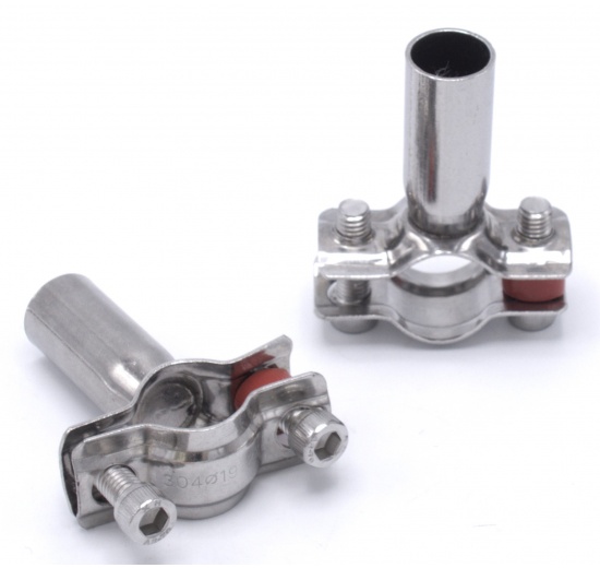 Collier support non isolé acier inox DIN 1.4301_ 19-22 mm