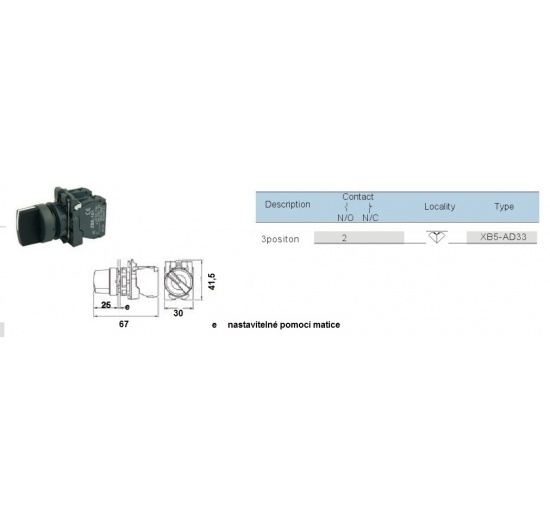 Commutateur à trois positions