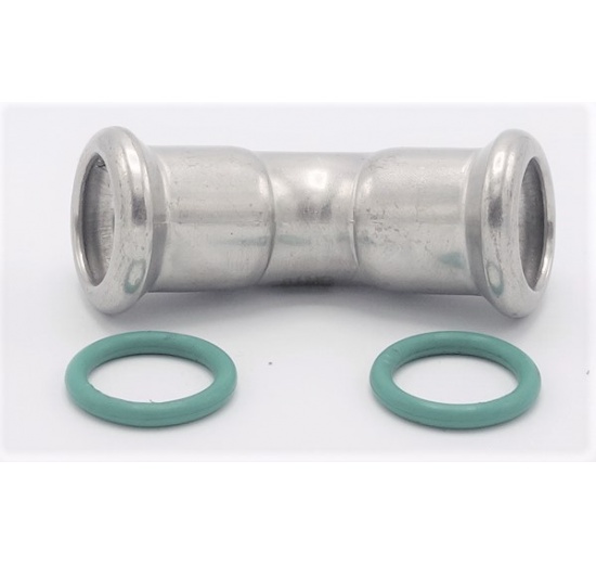 Coude 45°, raccords pressés, F/F 15 mm