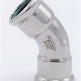 Coude 45°, raccords pressés, F/F 28 mm